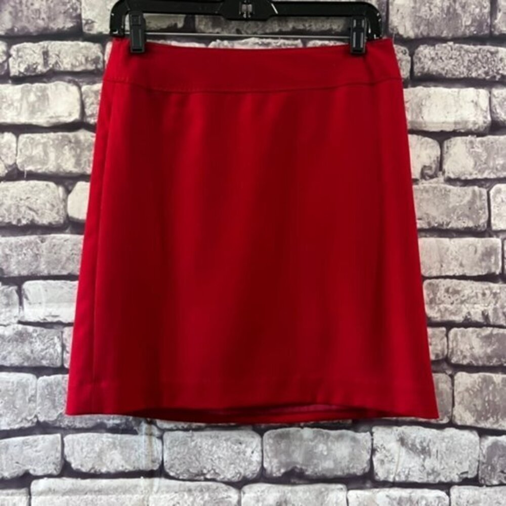 Talbots Red Wool Fully Lined Skirt Size 2P